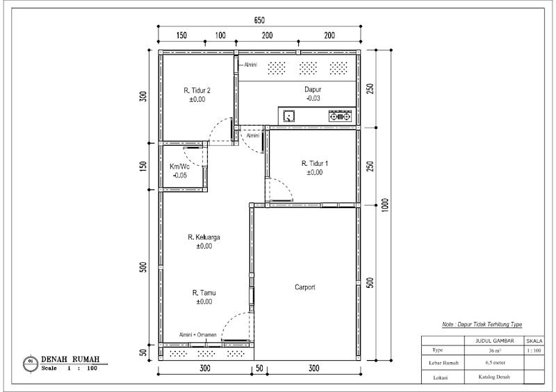Denah Rumah Type 36