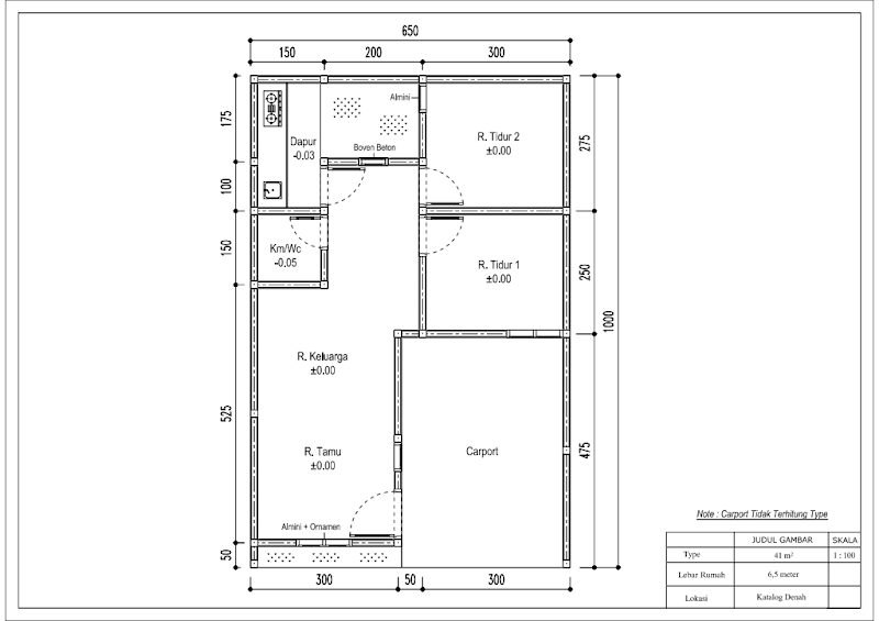Denah Rumah Type 41
