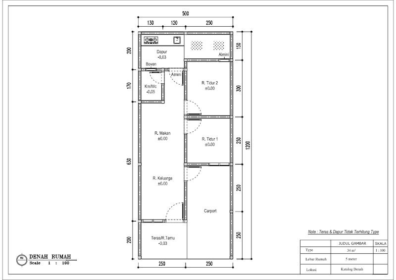 Denah Rumah Type 34