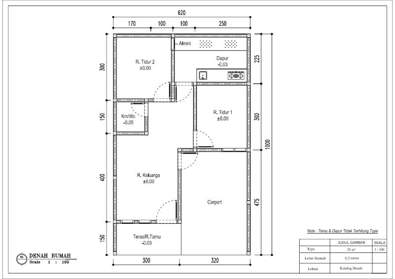 Denah Rumah Type 35