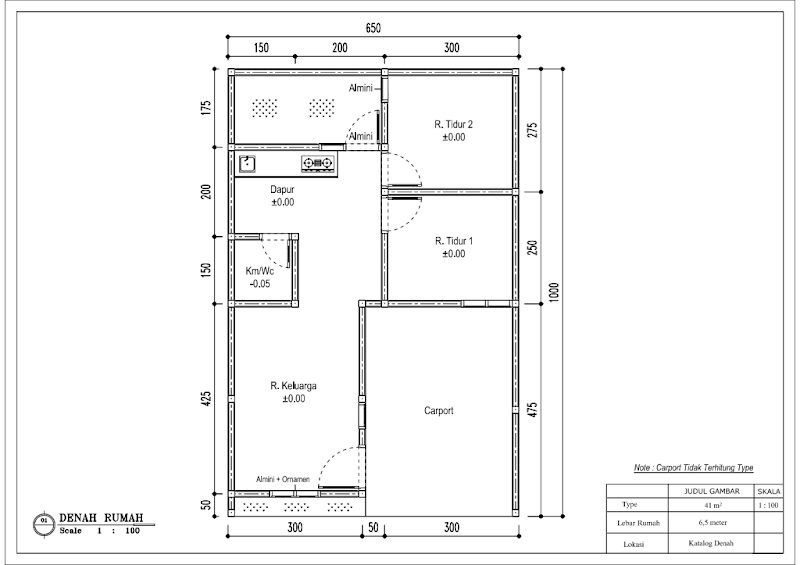 Denah Rumah Type 41