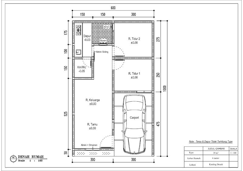 Denah Rumah Type 39
