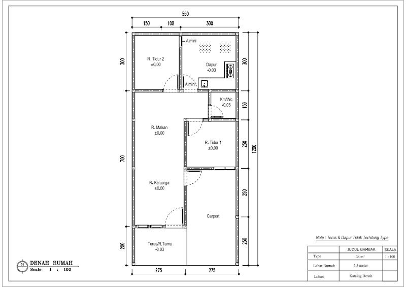 Denah Rumah Type 38