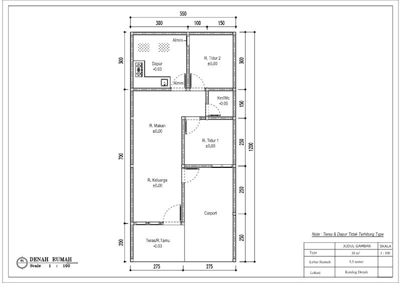 Denah Rumah Type 38