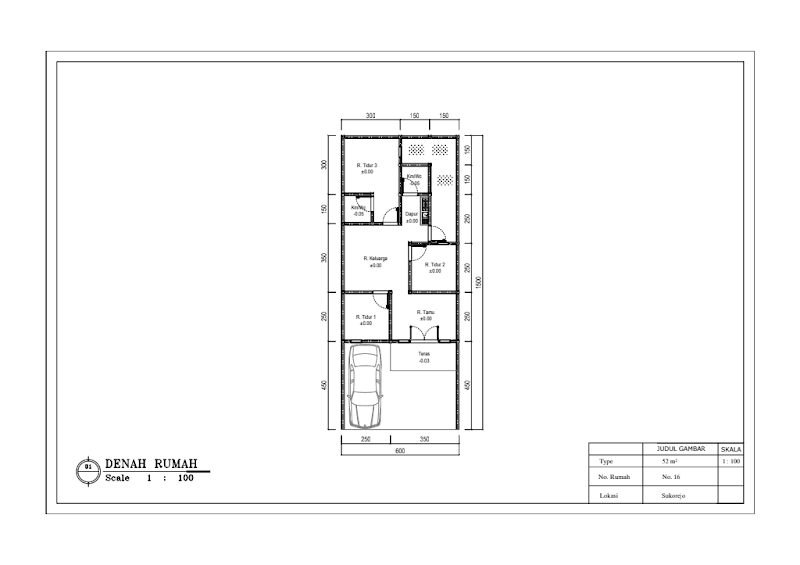 Denah Rumah Type 52
