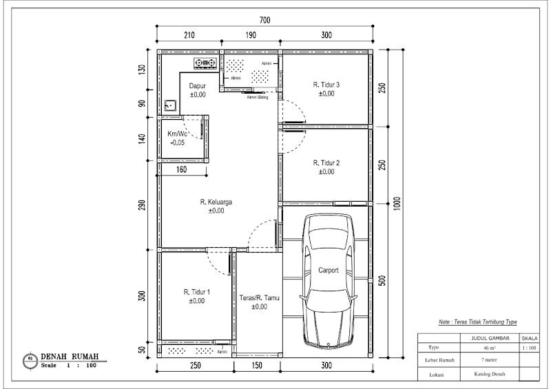 Denah Rumah Type 46