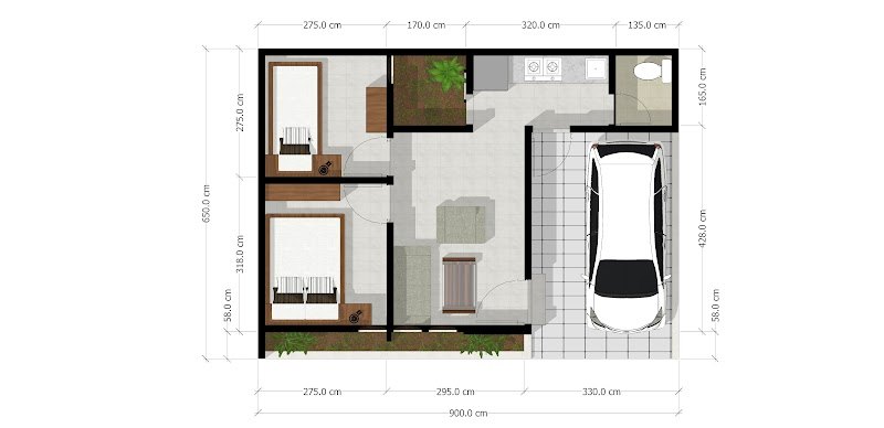 Denah Rumah Type 36,5