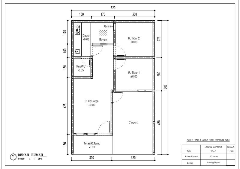 Denah Rumah Type 37
