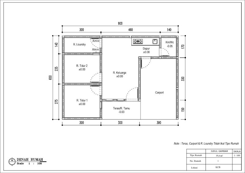 Denah Rumah Type 35,4