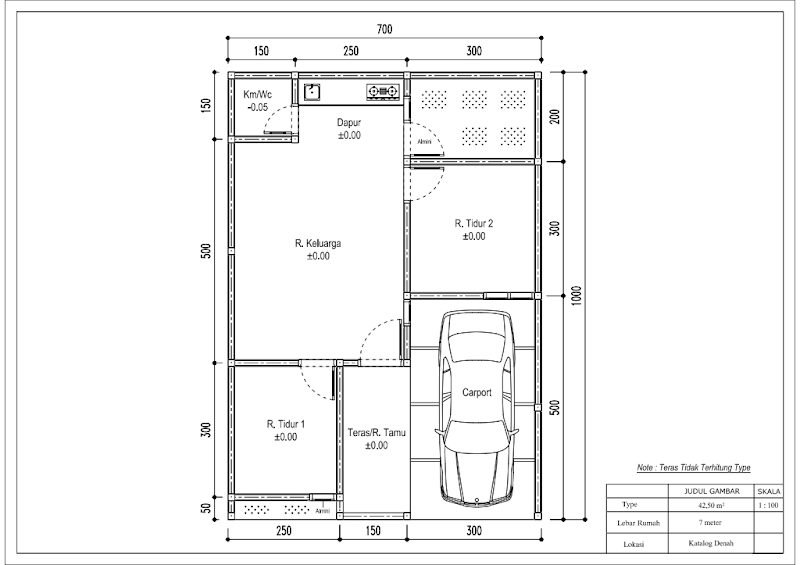 Denah Rumah Type 42,5