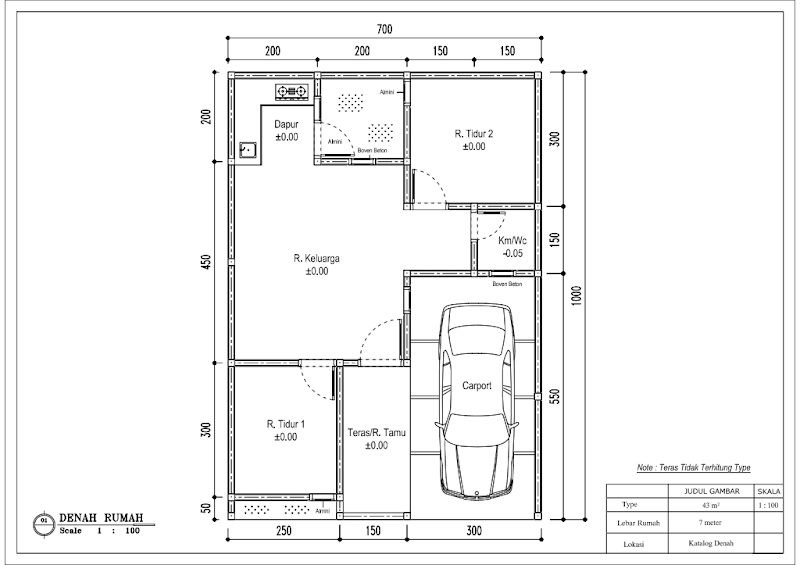 Denah Rumah Type 43