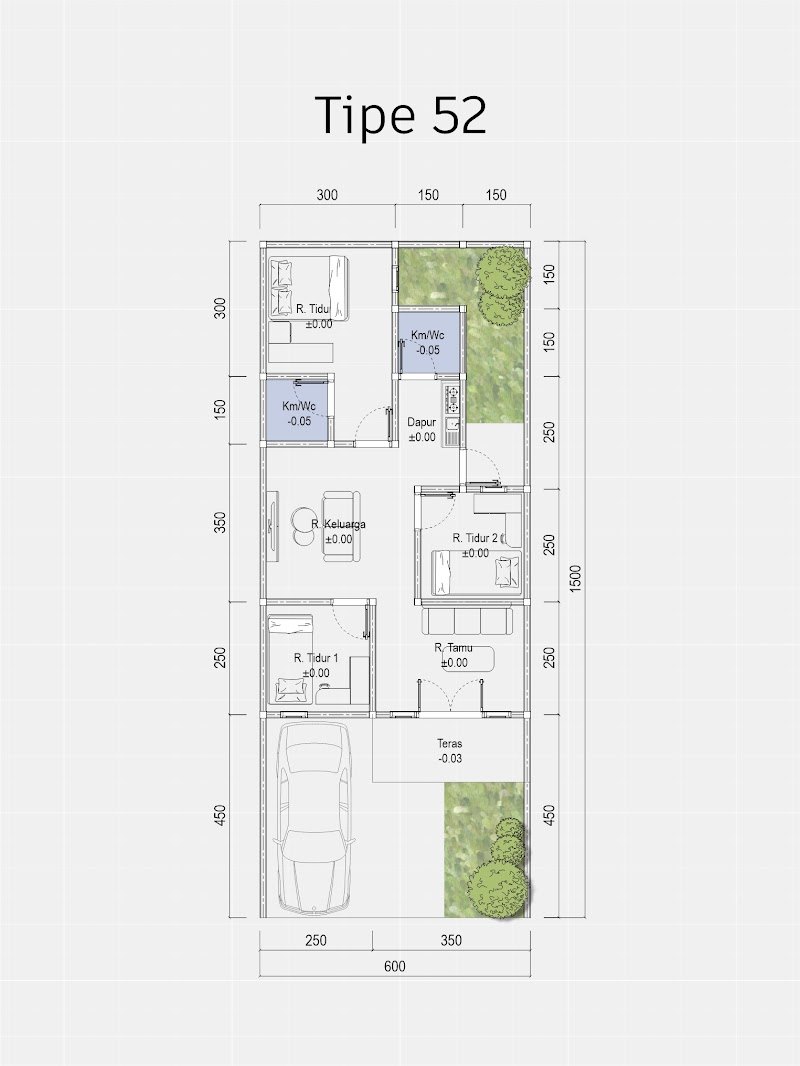 Denah Rumah Type 52