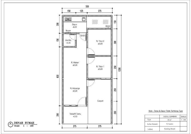 Denah Rumah Type 38